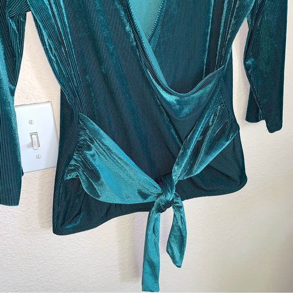 Express Velvet Ribbed Surplice Top - Picture 5 of 12